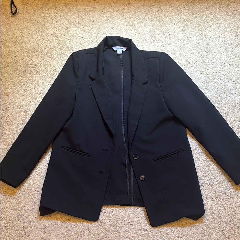 Old Navy Black Blazer Structured Suit Jacket